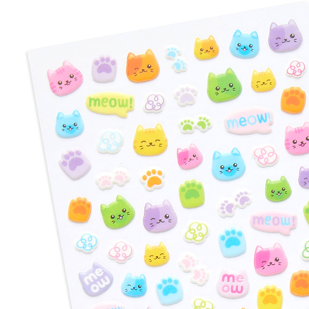 a close up of the puffy cat stickers