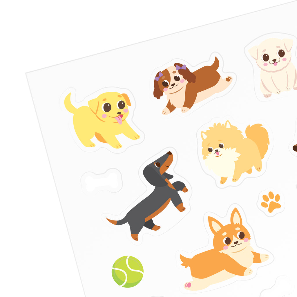 a close up of some of the cute dog stickers