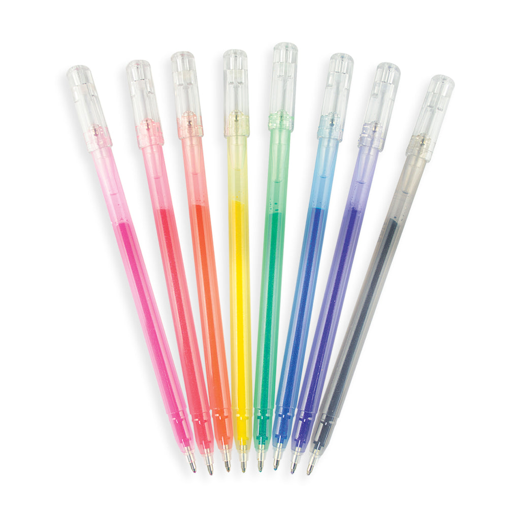 the gel pens with caps on
