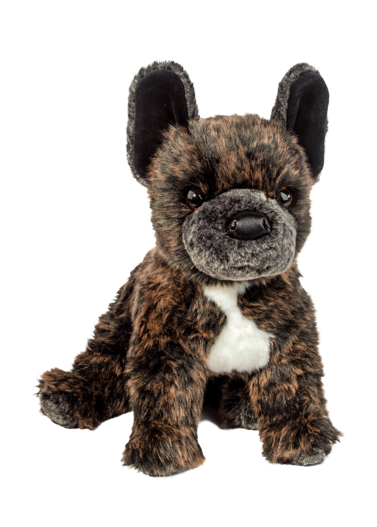 brown and black french bulldog stuffed toy