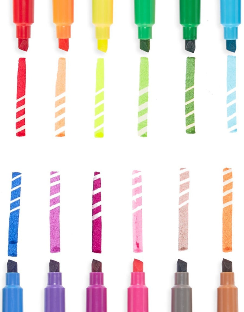 12 markers with their respective colored lines