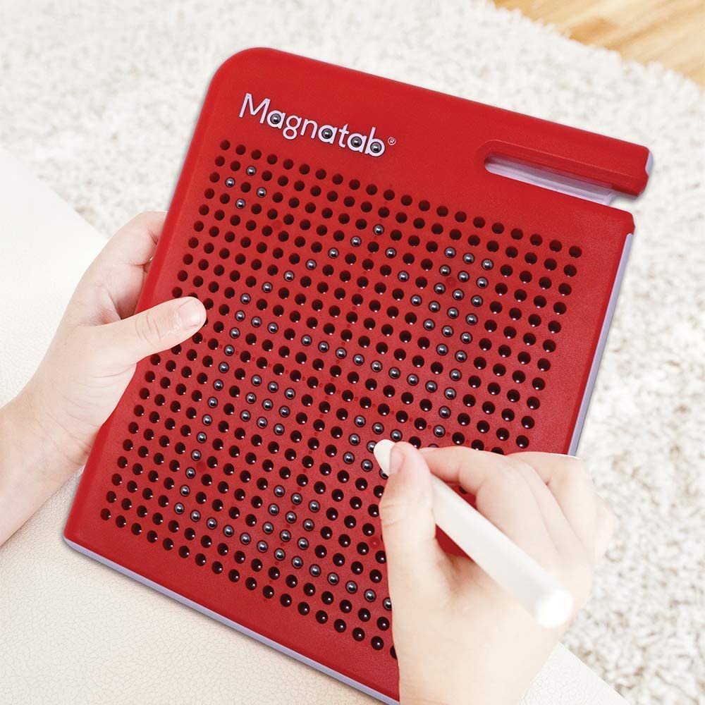 the red magnatab's buttons being pressed