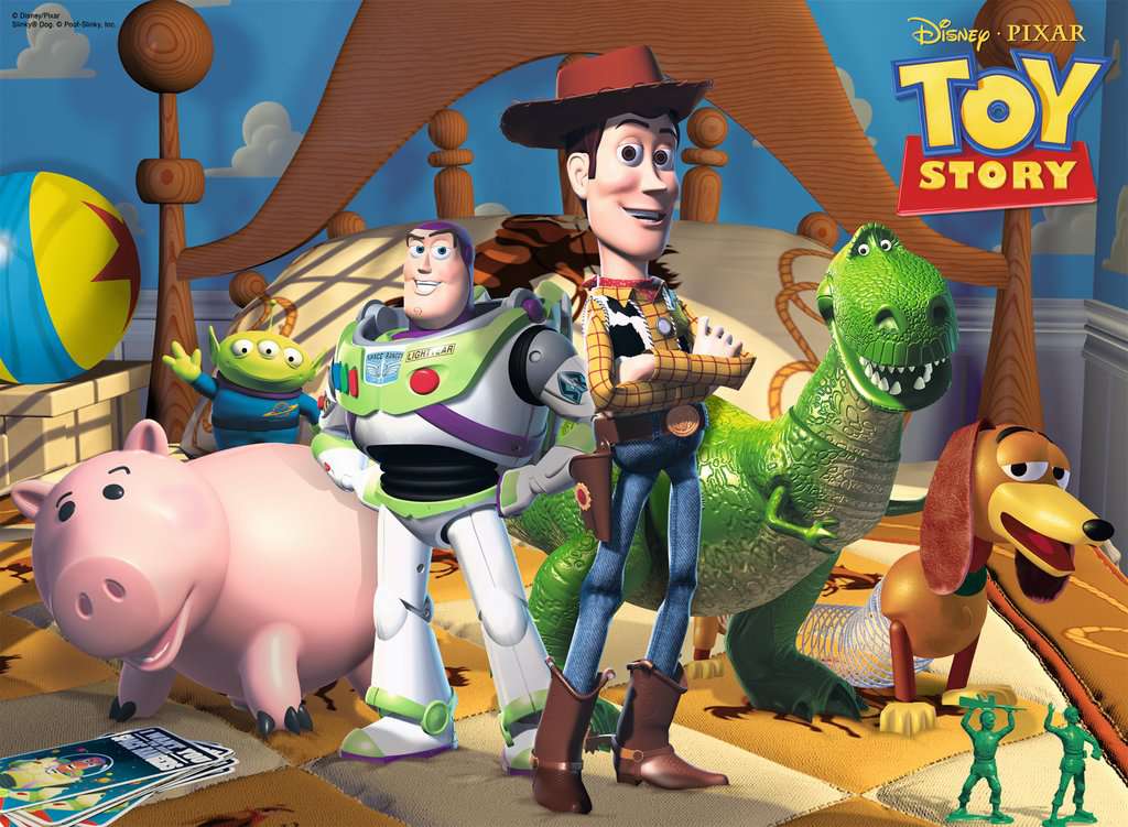the puzzle art showing characters from toy story