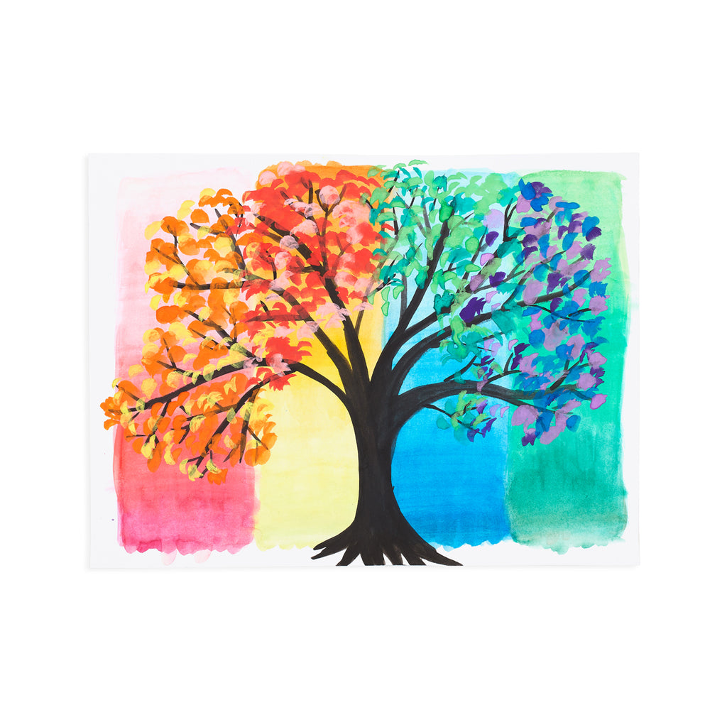 a watercolor painting of a tree