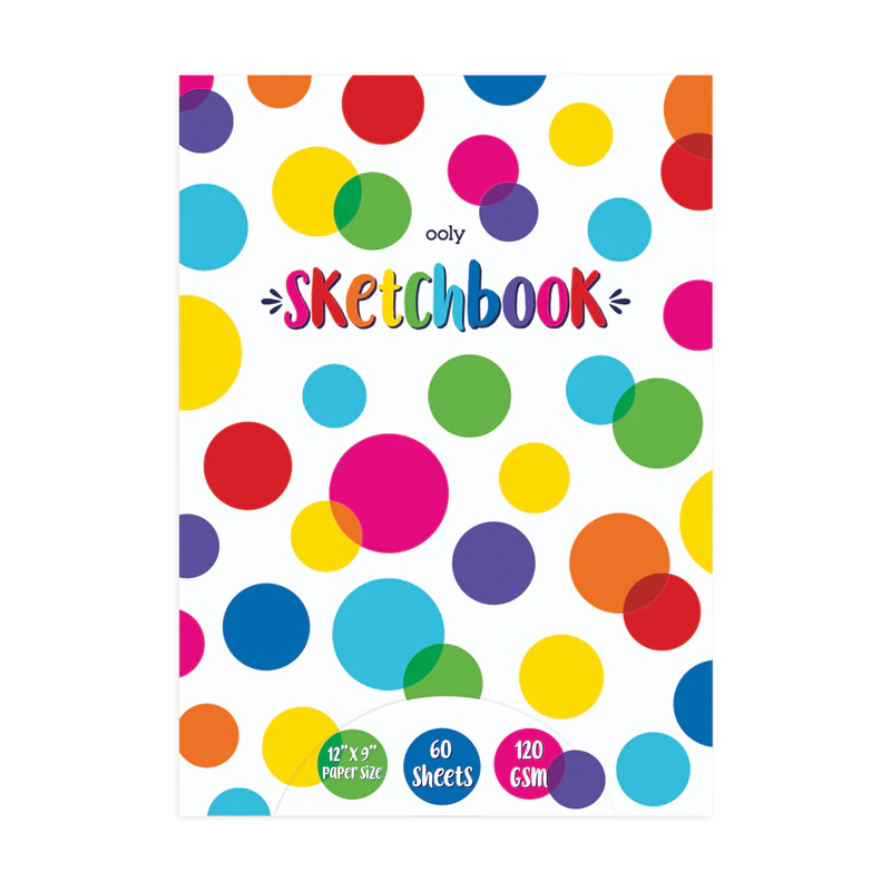 sketchbook cover showing multicolored dots
