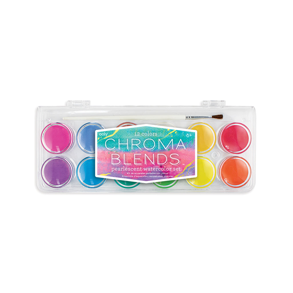 the closed plastic case showing the 12 colors and paint brush