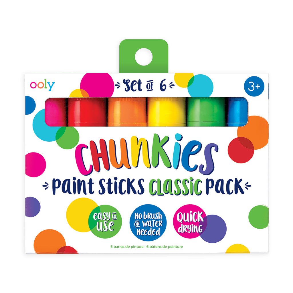 the package showing 6 chunkies paint sticks of various colors