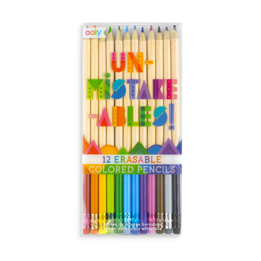 the package of 12 multicolored erasable colored pencils