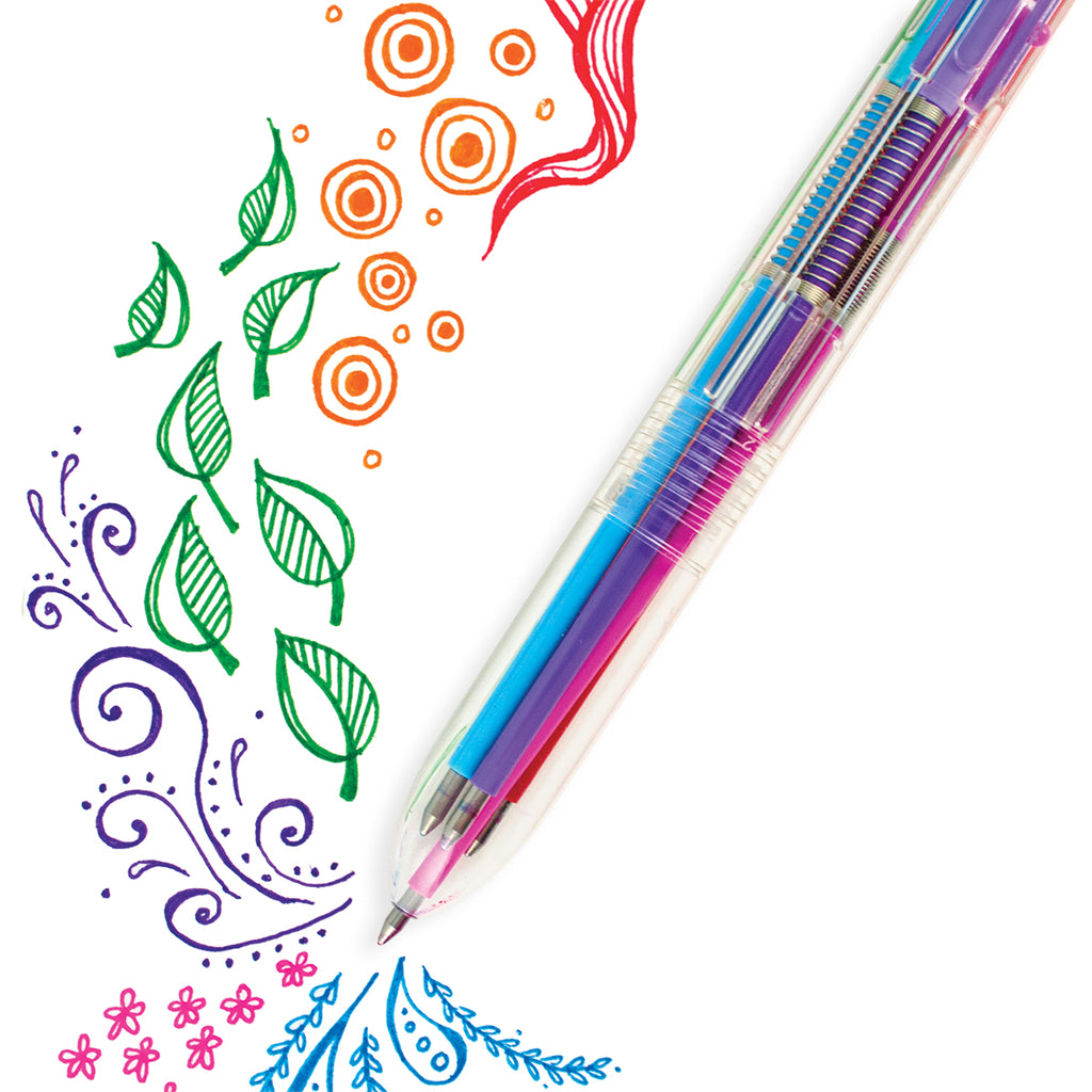 the gel pen drawing leaves and flowers