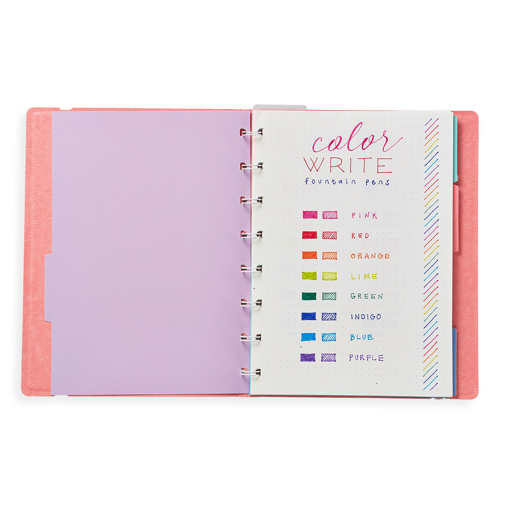 a notebook with color swatches