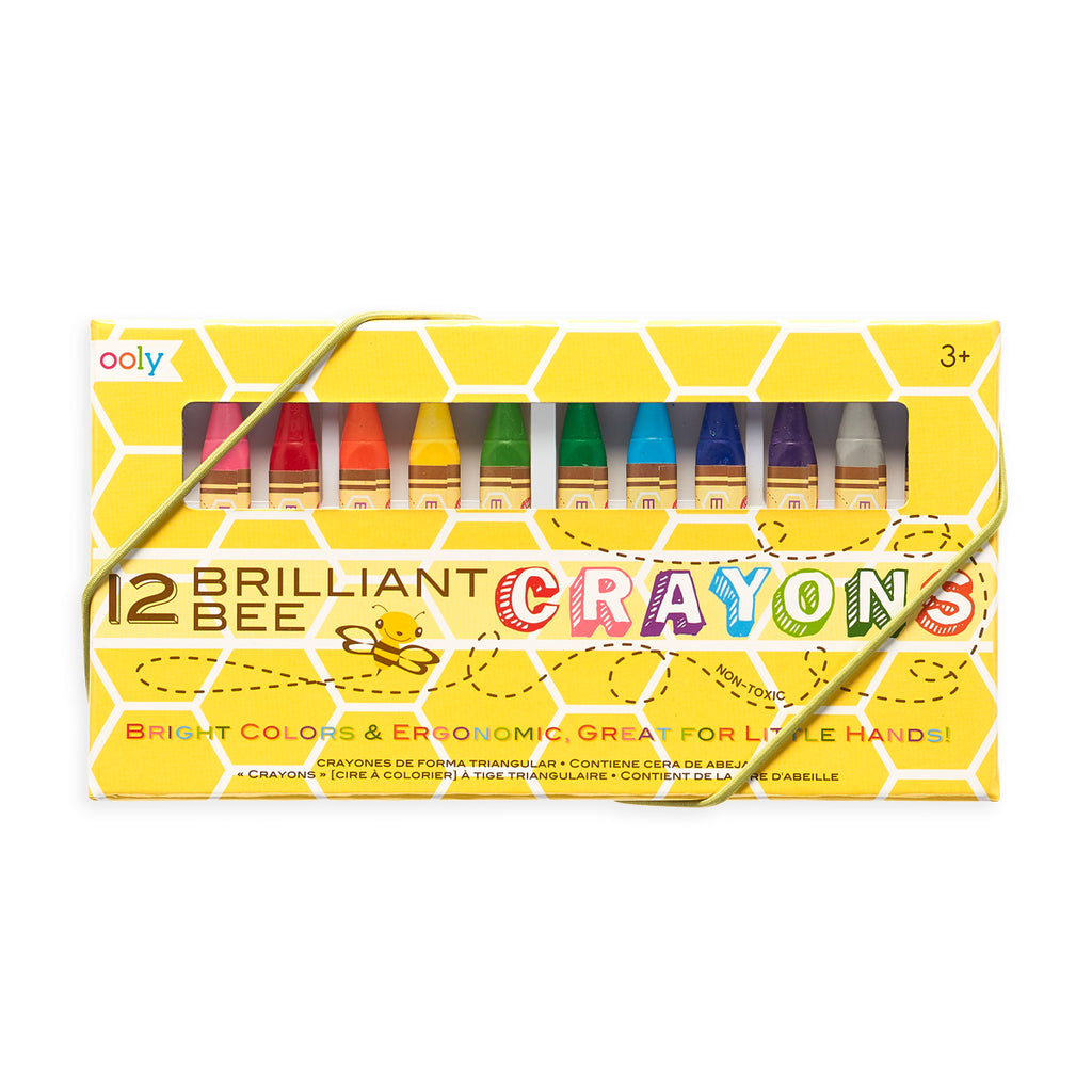 the yellow package of 12 brilliant bee crayons