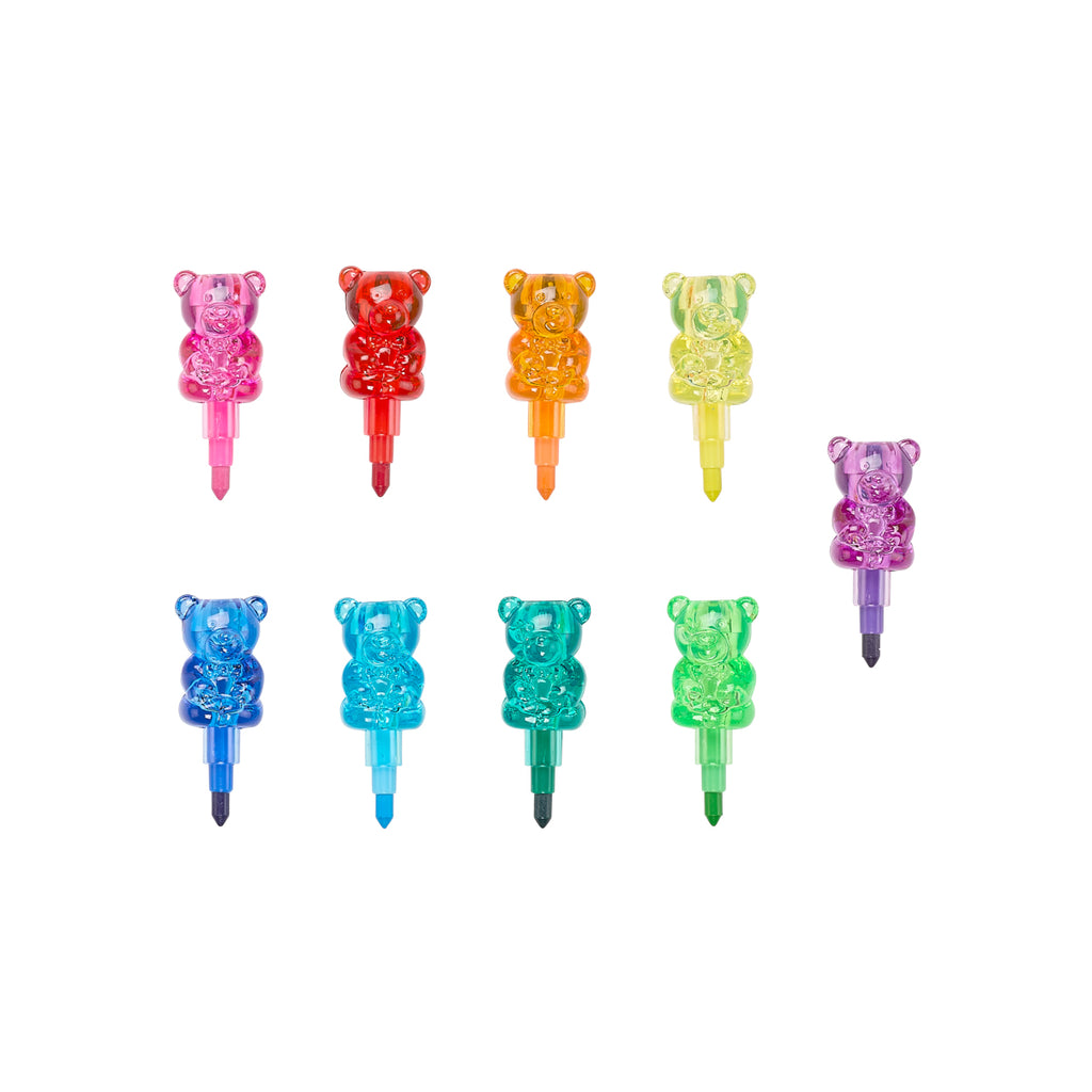 the 9 individual bear crayons of multiple colors