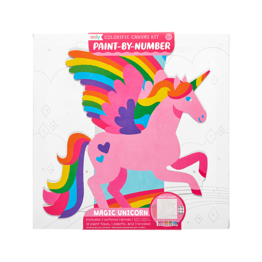 a colorful unicorn on the package cover
