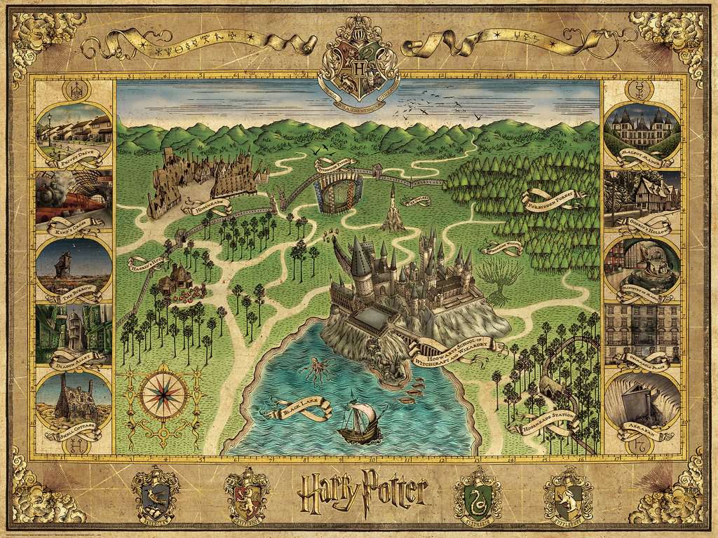 the puzzle art showing a map of hogwarts