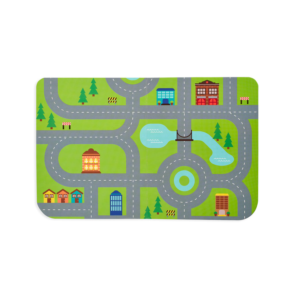 the fold out board showing city streets