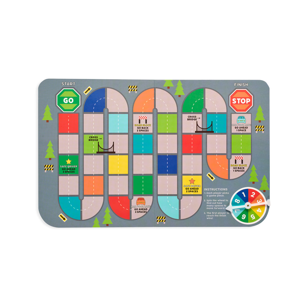 the fold out board game and spinner