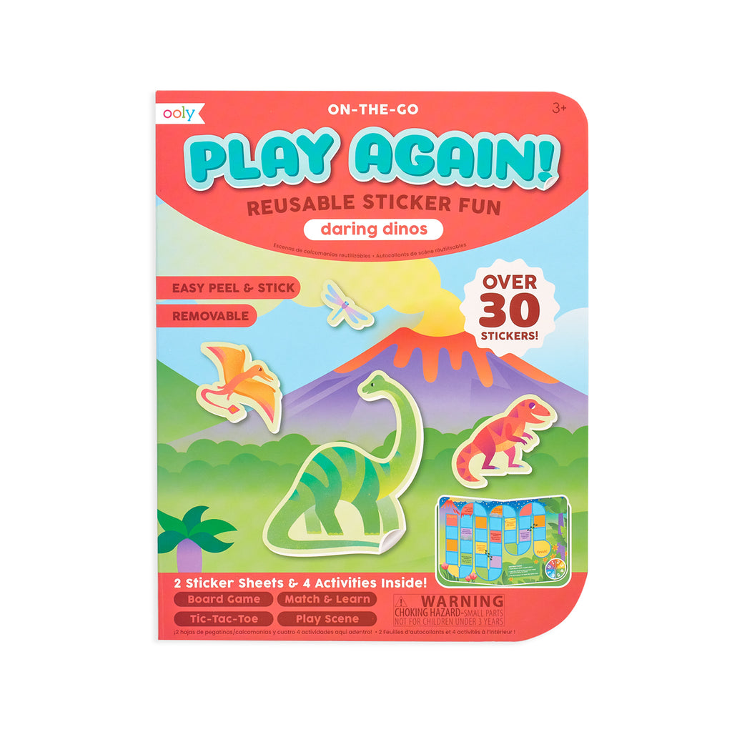 the cover showing various dinosaur stickers