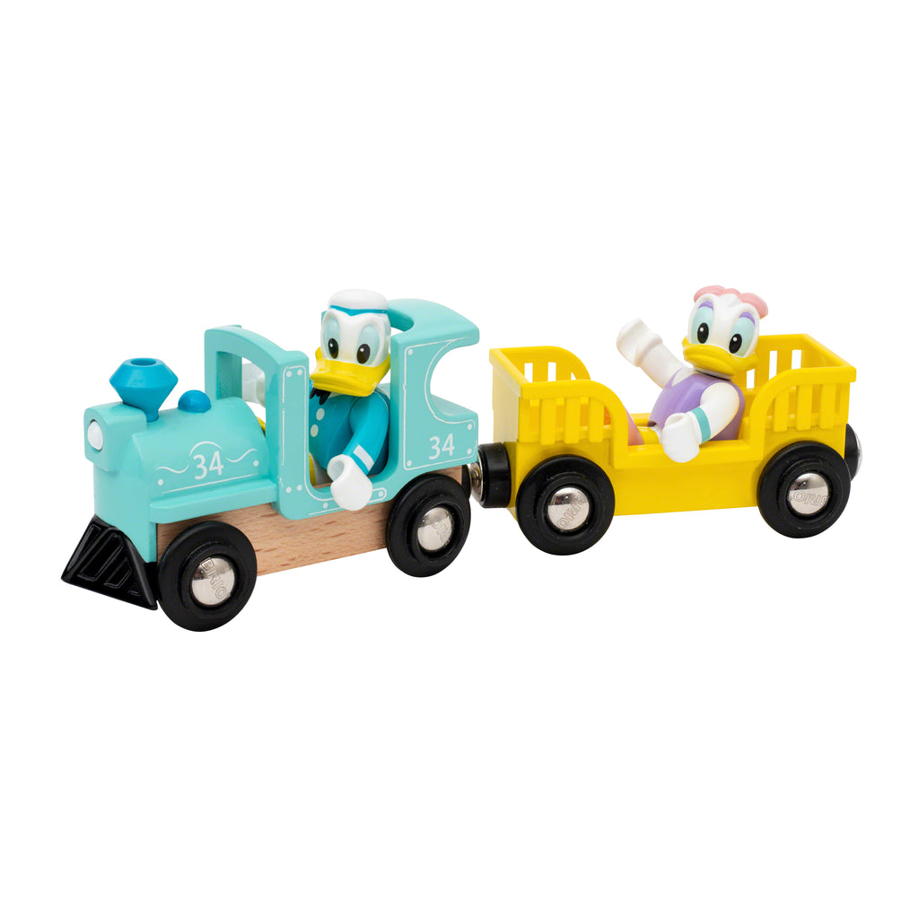 the train with donald duck in the engine and daisy duck in the passenger car