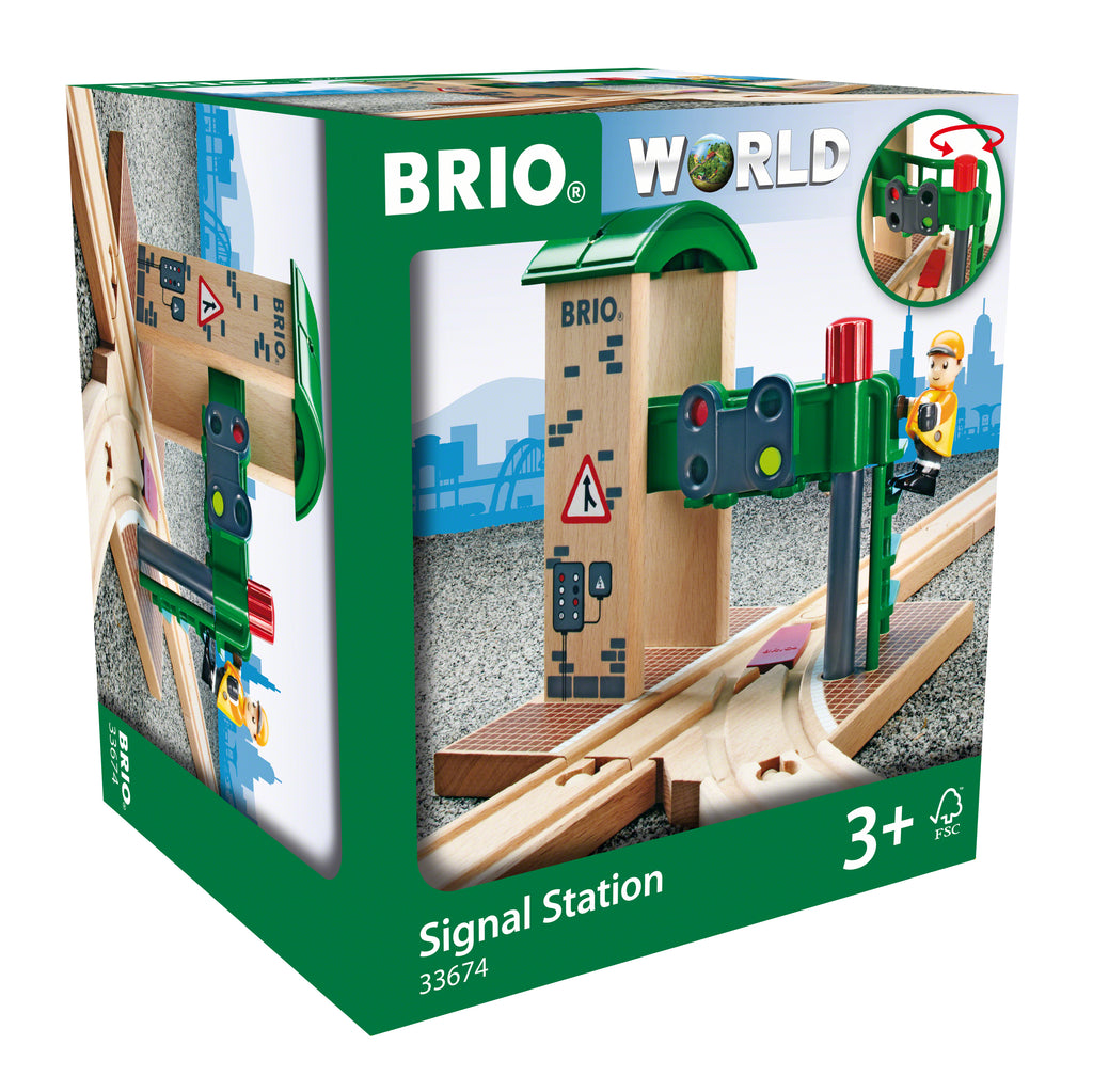 the package showing the wooden signal station and operator