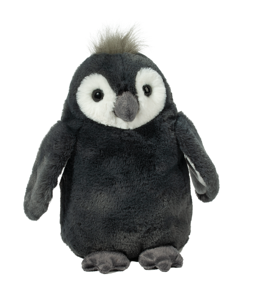 a black and white penguin stuffed toy