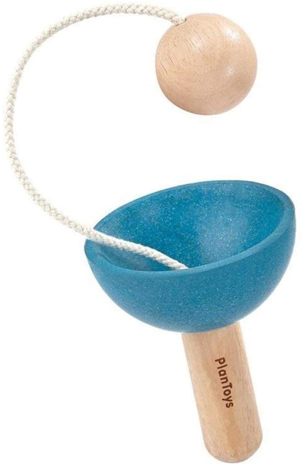 blur wooden cup and ball on string