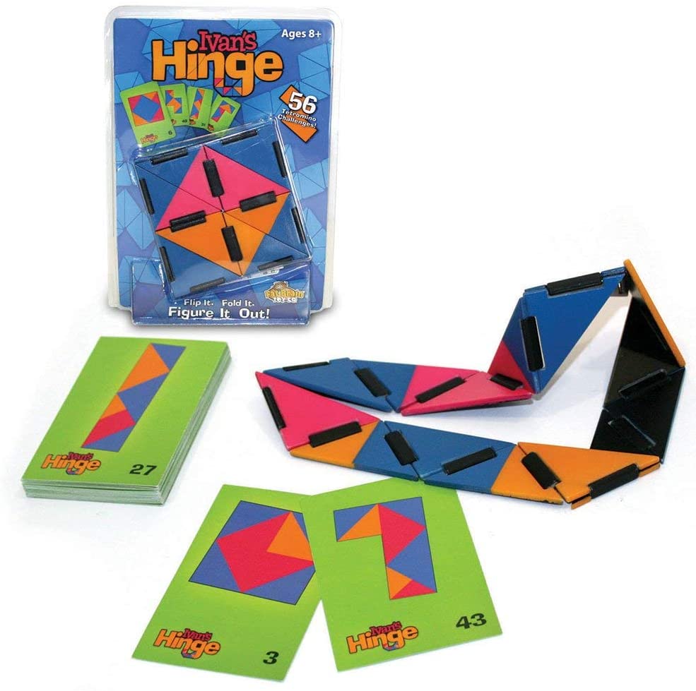 the game package, cards, and folding hinges