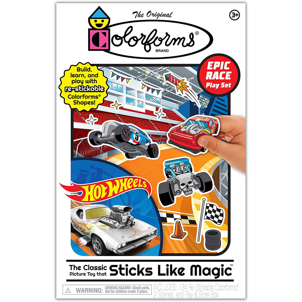 the colorforms hot wheels package