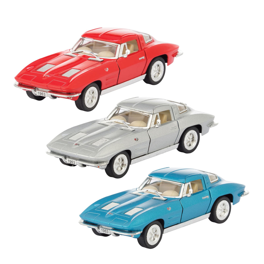 three die cast corvette cars