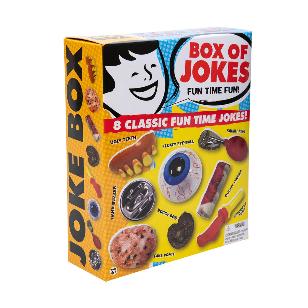 the box of jokes with the products on the cover