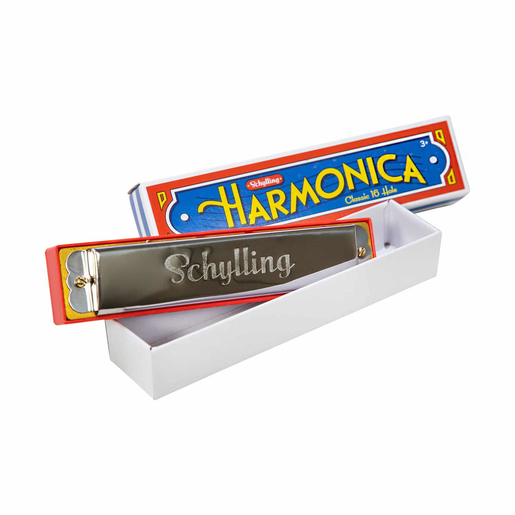 the harmonica and its box