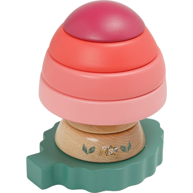 photo of multicolored pastel toadstool wooden stacking toy