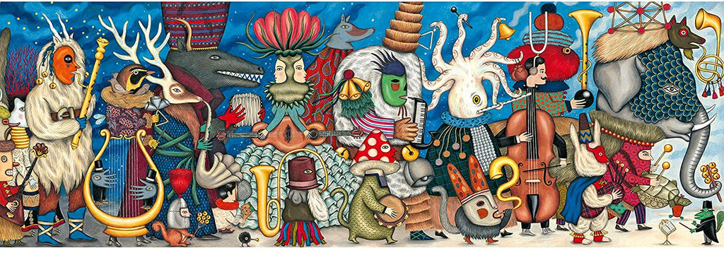 the full puzzle showing a variety of fantastical animals playing instruments